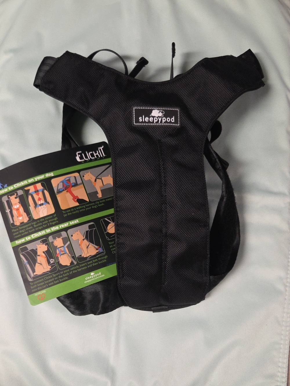 Sleepypod Black Dog Travel Harness - Clickit Safety Harness L